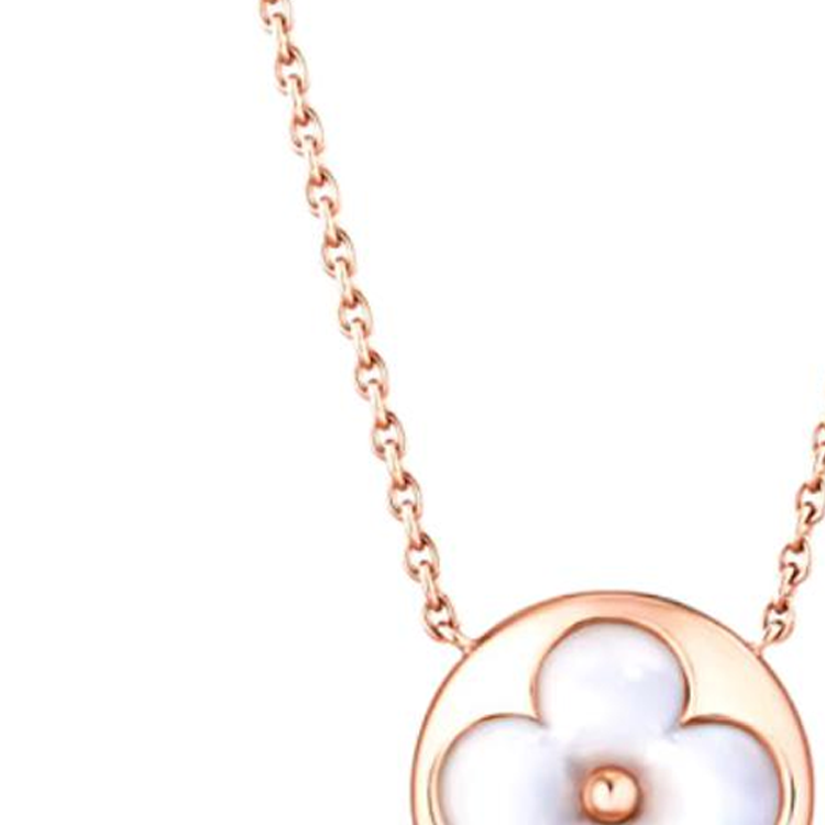 Lookbook (W) 路易威登 18K 金花卉吊墜項鍊 粉金 Q93520