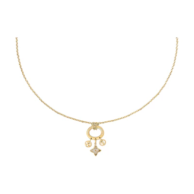(Women) Louis Vuitton Floral Pendant Necklace for Women - Gold M00592