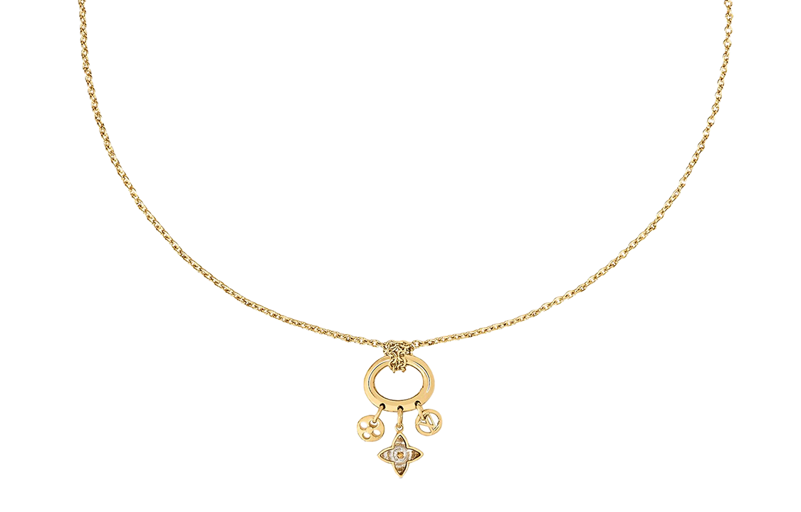 Order (Women) Louis Vuitton Floral Pendant Necklace for Women - Gold M00592