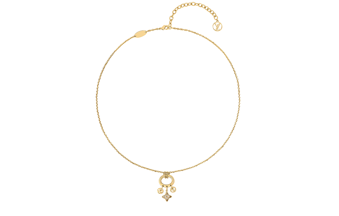 Lookbook (Women) Louis Vuitton Floral Pendant Necklace for Women - Gold M00592