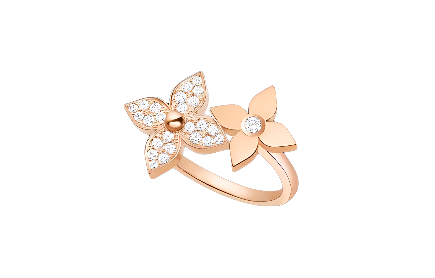 (Women) LOUIS VUITTON Floral Pink 18K Gold Ring for Women. Q9L25B