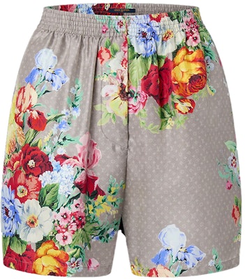 (W) 루이비통 플로럴 프린트 파자마 스타일 여성 엘라스틱 웨이스트 쇼츠. 1AALV0 Order (W) 루이비통 플로럴 프린트 파자마 스타일 여성 엘라스틱 웨이스트 쇼츠. 1AALV0