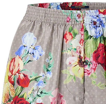 (W) 루이비통 플로럴 프린트 파자마 스타일 여성 엘라스틱 웨이스트 쇼츠. 1AALV0 Shop (W) 루이비통 플로럴 프린트 파자마 스타일 여성 엘라스틱 웨이스트 쇼츠. 1AALV0