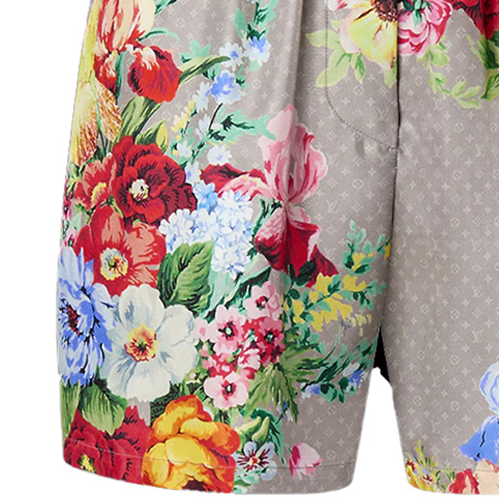 Purchase (W) 루이비통 플로럴 프린트 파자마 스타일 여성 엘라스틱 웨이스트 쇼츠. 1AALV0