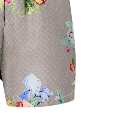 (W) 루이비통 플로럴 프린트 파자마 스타일 여성 엘라스틱 웨이스트 쇼츠. 1AALV0 Details for (W) 루이비통 플로럴 프린트 파자마 스타일 여성 엘라스틱 웨이스트 쇼츠. 1AALV0