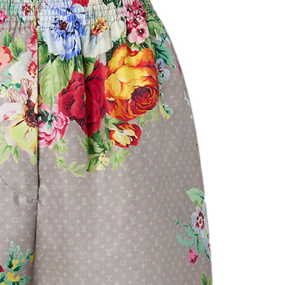 Sizing (W) 루이비통 플로럴 프린트 파자마 스타일 여성 엘라스틱 웨이스트 쇼츠. 1AALV0