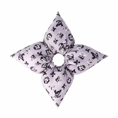 (Women) LOUIS VUITTON Floral Silk Scrunchie for Women Purple. M96865