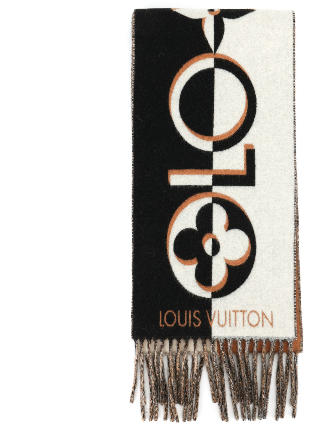women-louis-vuitton-fringe-knit-scarf-black-white-m90806