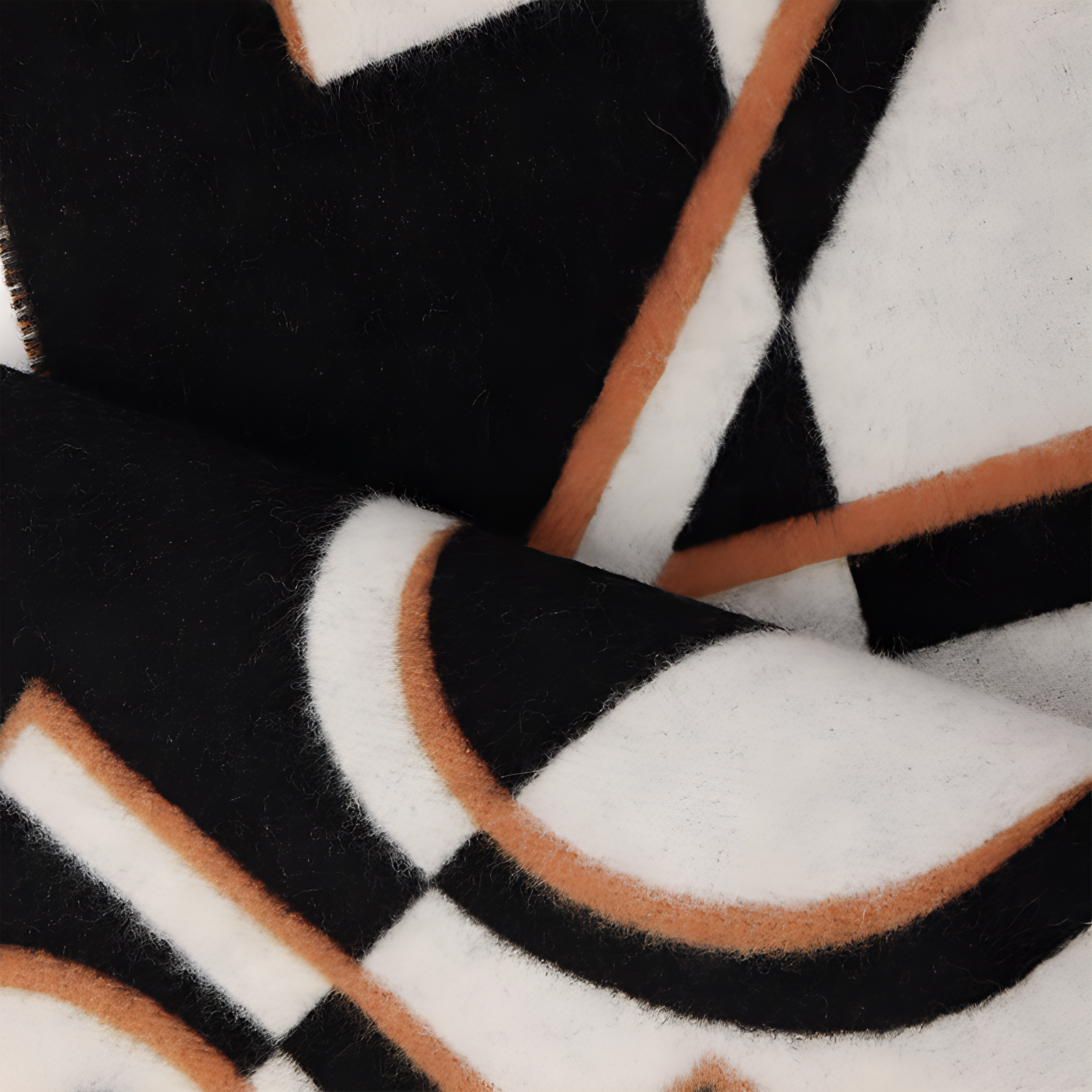 Shop (W) LOUIS VUITTON Bufanda de Punto con Flecos Negro/Blanco. M90806