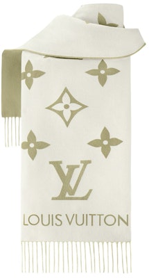 (W) 路易威登流蘇針織圍巾 米色/淺綠 配件 M90897 Lookbook (W) 路易威登流蘇針織圍巾 米色/淺綠 配件 M90897