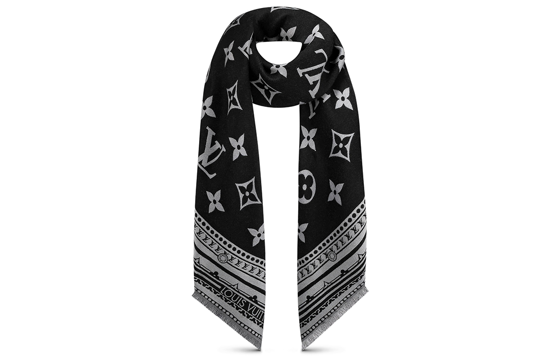 (Women) LOUIS VUITTON Fringed Wool Silk Scarf for Women M76388