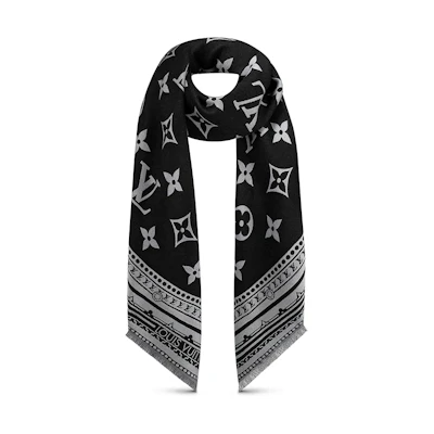 (Women) LOUIS VUITTON Fringed Wool Silk Scarf for Women M76388