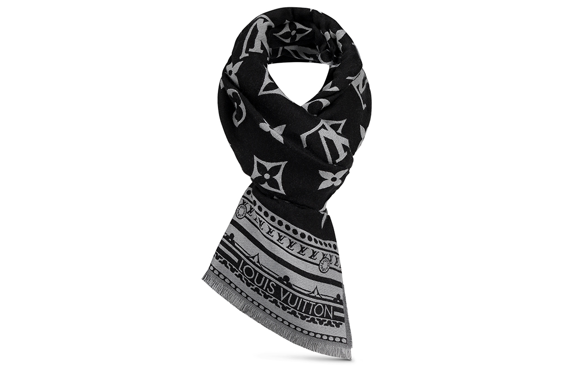 (Women) LOUIS VUITTON Fringed Wool Silk Scarf for Women M76388 圖 3