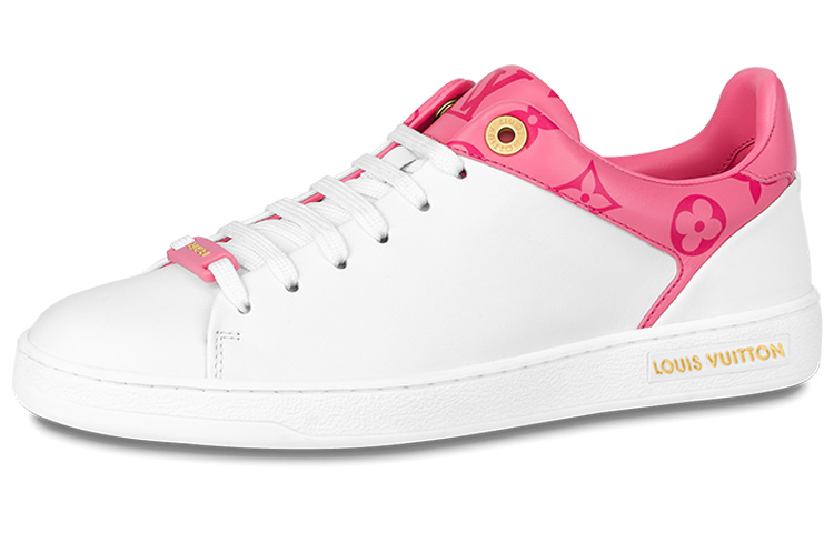 (Women) Louis Vuitton Front Row Sneakers 'White with Pink Monogram' 1AB1VK