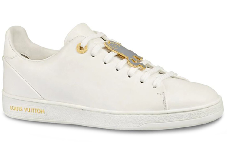 (W) LV Frontrow Cowhide Cat Illustration Sneakers White 圖 2