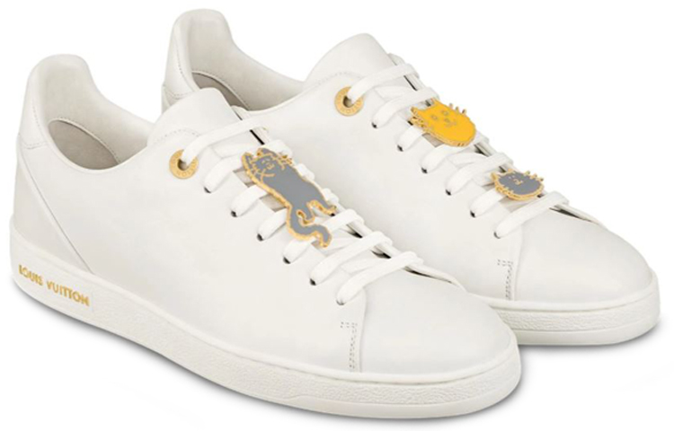 (W) LV Frontrow Cowhide Cat Illustration Sneakers White 圖 3