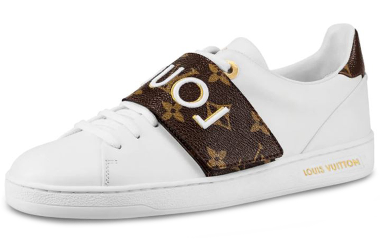 (Women) Louis Vuitton Frontrow Calfskin Rubber Sneakers White/Brown 1A4VSU