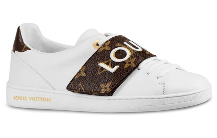 (W) LV Frontrow Calfskin Rubber Sneakers White/Brown 圖 2