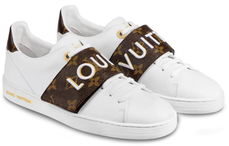 (W) LV Frontrow Calfskin Rubber Sneakers White/Brown 圖 3