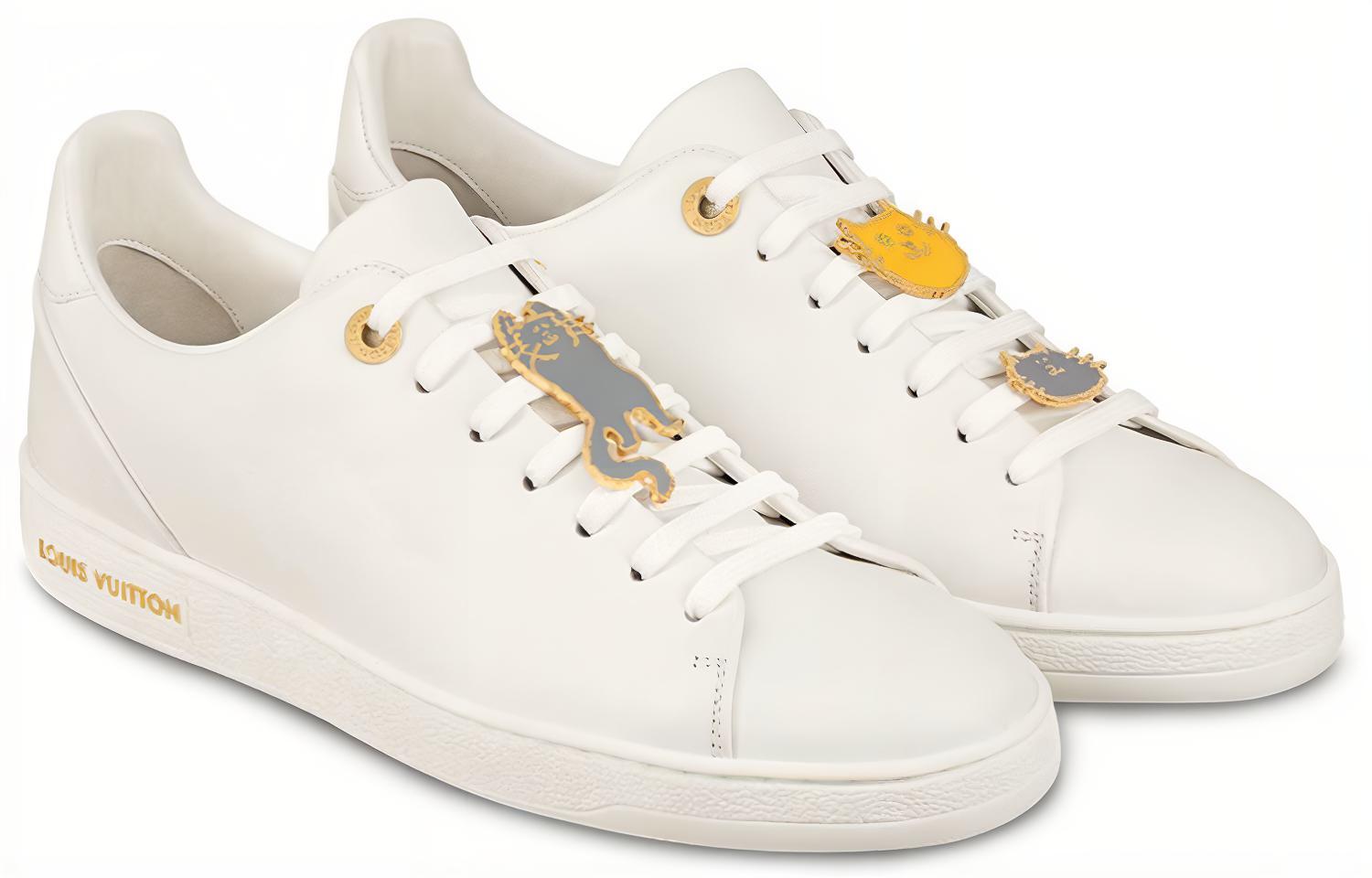 Lookbook (W) Baskets Louis Vuitton Frontrow Cuir Blanc Illustration Chat 1A52EM