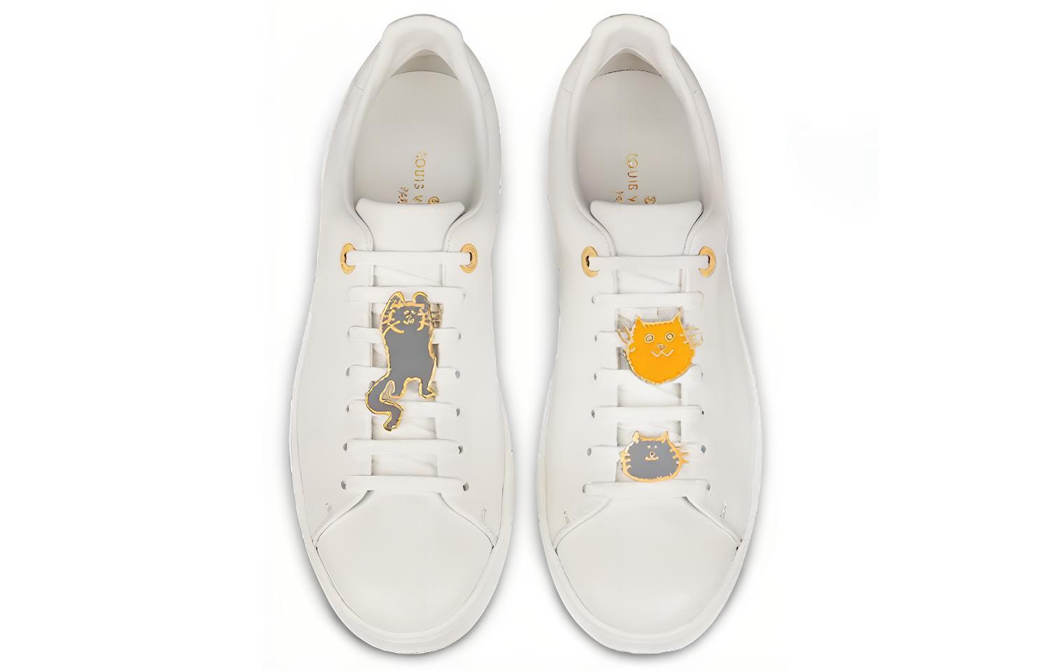 Purchase (W) Baskets Louis Vuitton Frontrow Cuir Blanc Illustration Chat 1A52EM