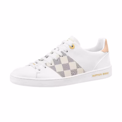 (W) LV Frontrow Sneakers 'White with Beige Grey Plaid'