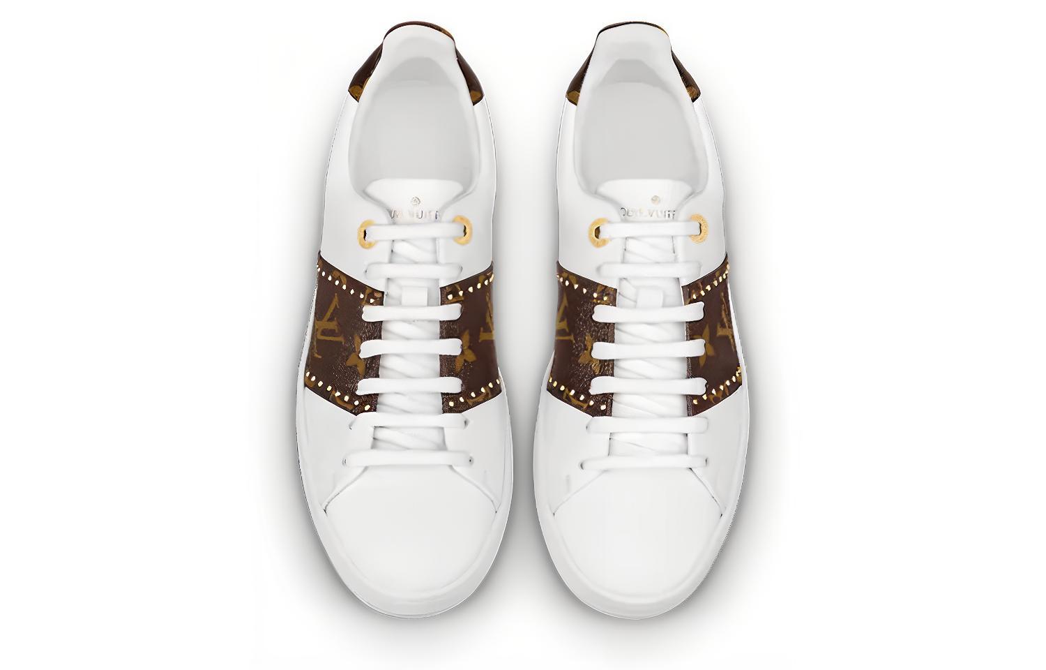 Shop (W) Louis Vuitton Frontrow Sneakers 'Putih dengan Monogram Coklat' 1A8FJ7