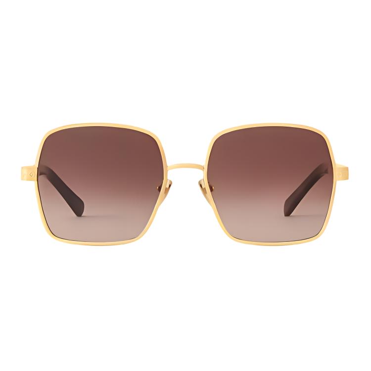 (Women) Louis Vuitton Full-Rim Gold Square Sunglasses for Women - Metal Acetate Design Z2955U