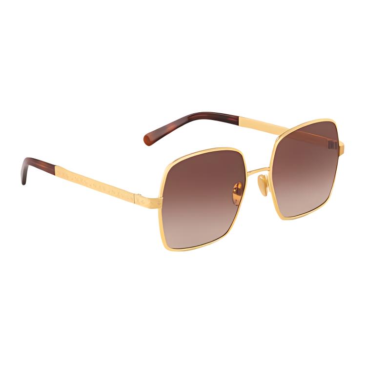 (Women) Louis Vuitton Full-Rim Gold Square Sunglasses for Women - Metal Acetate Design Z2955U 圖 3