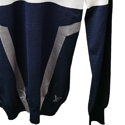 (Women) LOUIS VUITTON FW18 Multicolor Striped Ribbed Crewneck Knit Sweater Women 1A4LOX Lookbook (Women) LOUIS VUITTON FW18 Multicolor Striped Ribbed Crewneck Knit Sweater Women 1A4LOX