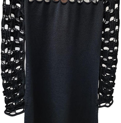 (W) 루이비통 FW20 블랙 솔리드 컷아웃 롱슬리브 드레스 여성용 FBKD44 Lookbook (W) 루이비통 FW20 블랙 솔리드 컷아웃 롱슬리브 드레스 여성용 FBKD44