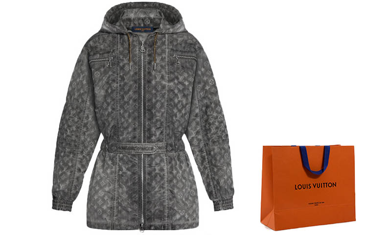 Cheap (Women) LOUIS VUITTON FW21 Allover Logo Hoodie Jacket Black. 1A914U