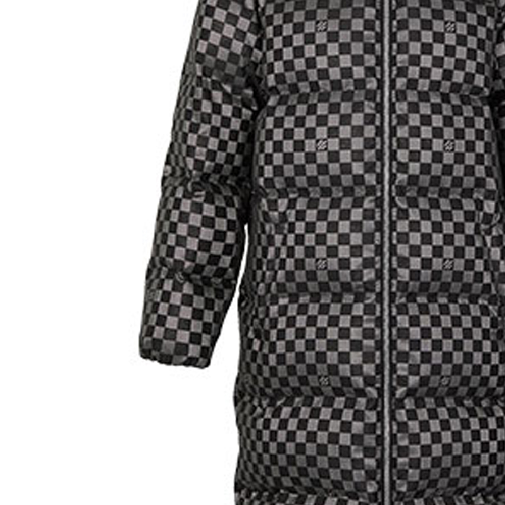 Sizing (Women) LOUIS VUITTON FW21 Black Checkered Long Hooded Down Jacket 1A5IBT