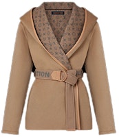 (Women) LOUIS VUITTON FW21 Classic Wrap Hooded Coat Pink Brown 1A91SG (Women) LOUIS VUITTON FW21 Classic Wrap Hooded Coat Pink Brown 1A91SG