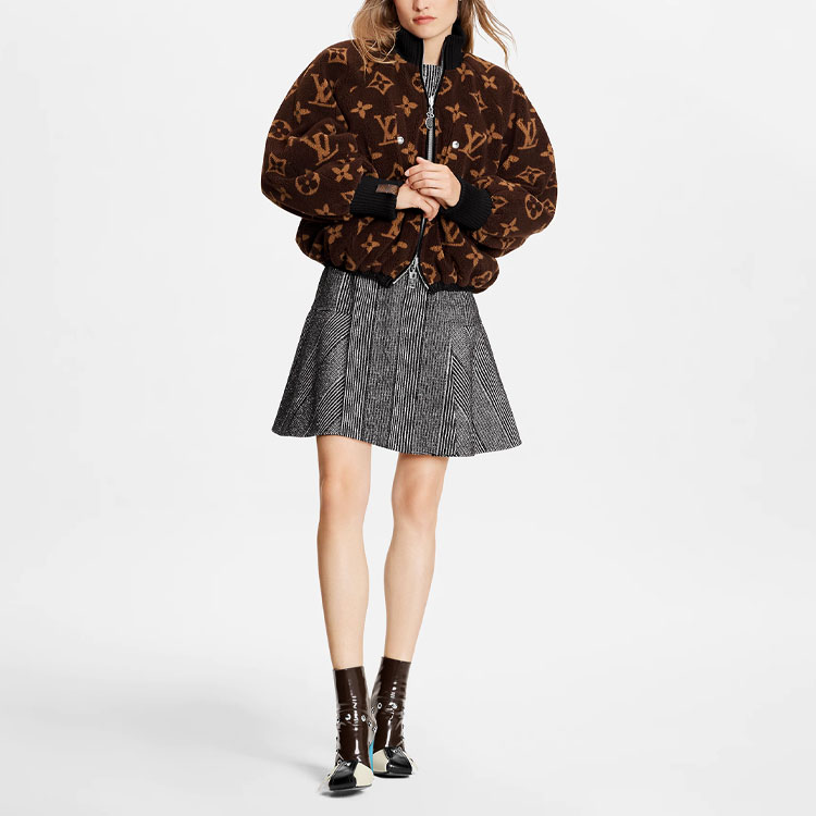 (Women) LOUIS VUITTON FW21 Double-Sided Zip High-Neck Fleece Jacket Black 1A9ATL 圖 4