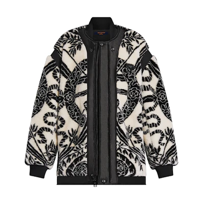 (Women) LOUIS VUITTON FW21 Jacquard Suede Oversized Jacket Beige . 1A9BYN