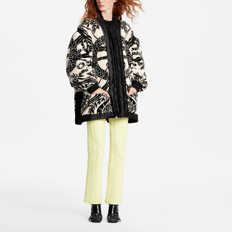 (Women) LOUIS VUITTON FW21 Jacquard Suede Oversized Jacket Beige . 1A9BYN 圖 3