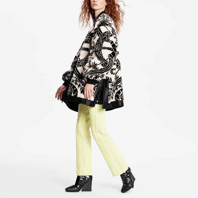 (Women) LOUIS VUITTON FW21 Jacquard Suede Oversized Jacket Beige . 1A9BYN 圖 4