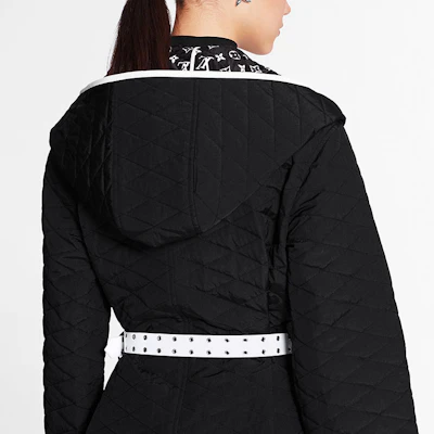(W) 路易威登 FW21 女士黑色連帽大衣 Monogram 經典標誌披風 1A8KSR Purchase (W) 路易威登 FW21 女士黑色連帽大衣 Monogram 經典標誌披風 1A8KSR