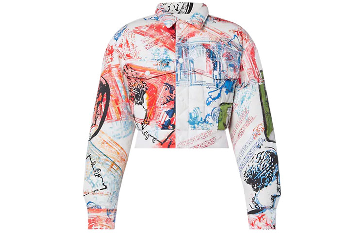 (Women) LOUIS VUITTON FW21 Travel Stamp Button Long Sleeve Jacket Multicolor 1A9AY9