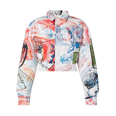 (Women) LOUIS VUITTON FW21 Travel Stamp Button Long Sleeve Jacket Multicolor 1A9AY9