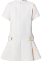 (Women) LOUIS VUITTON FW21 White A-Line Short Sleeve Dress 1A9O5C (Women) LOUIS VUITTON FW21 White A-Line Short Sleeve Dress 1A9O5C