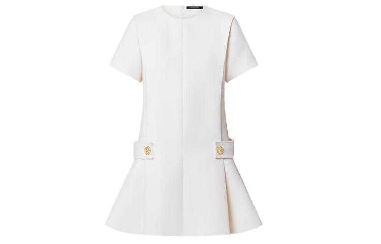 Order (W) 路易威登 FW21 白色A字短袖连衣裙 1A9O5C