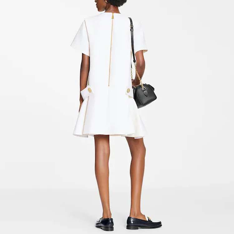 Shop (W) 路易威登 FW21 白色A字短袖连衣裙 1A9O5C