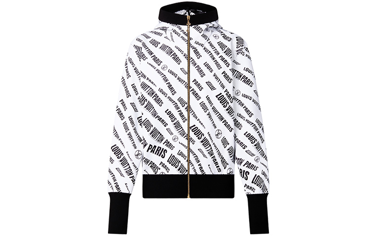 Order (W) 路易威登 FW21 白色满版老花提花拉链连帽衫. 1A9BN3