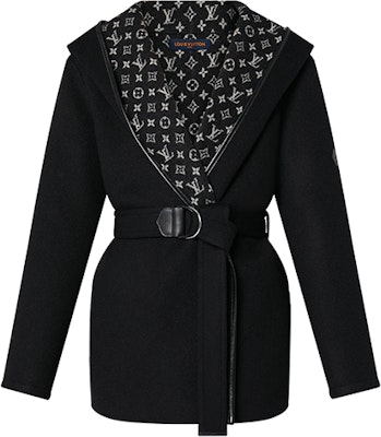 (Women) LOUIS VUITTON FW21 Wool Tie-Wrap Hooded Coat Black 1A99KF Order (Women) LOUIS VUITTON FW21 Wool Tie-Wrap Hooded Coat Black 1A99KF