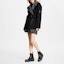 Shop (Women) LOUIS VUITTON FW21 Wool Tie-Wrap Hooded Coat Black 1A99KF