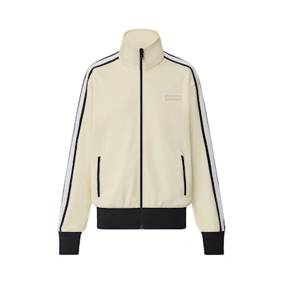 (Women) LOUIS VUITTON FW21 Zip-Up Striped Track Jacket Off-White. 1A9LT8