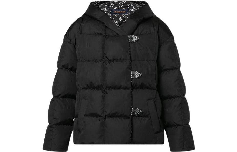 (Women) LOUIS VUITTON FW22  Black Waterproof Hooded Down Jacket. 1AA0UB