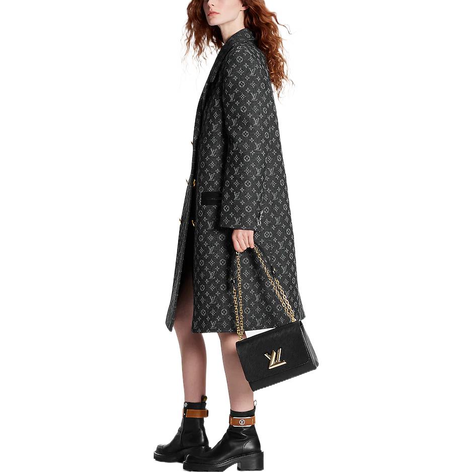 (Women) LOUIS VUITTON FW22  Double-Breasted Logo Coat Black Long Sleeve. 1AAA2P 圖 4